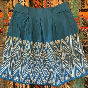 Anthropologie Floreat Embroidered A-Line skirt